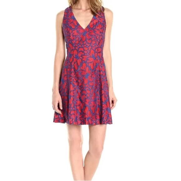 Rachel Rachel Roy Red Blue Fit & Flare Dress Size 4 - Picture 1 of 6
